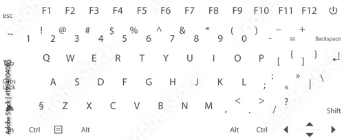 Computer Keyboard Layout Close-up