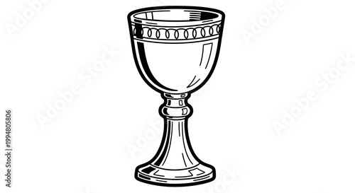 Simple black and white sketch of a chalice or goblet