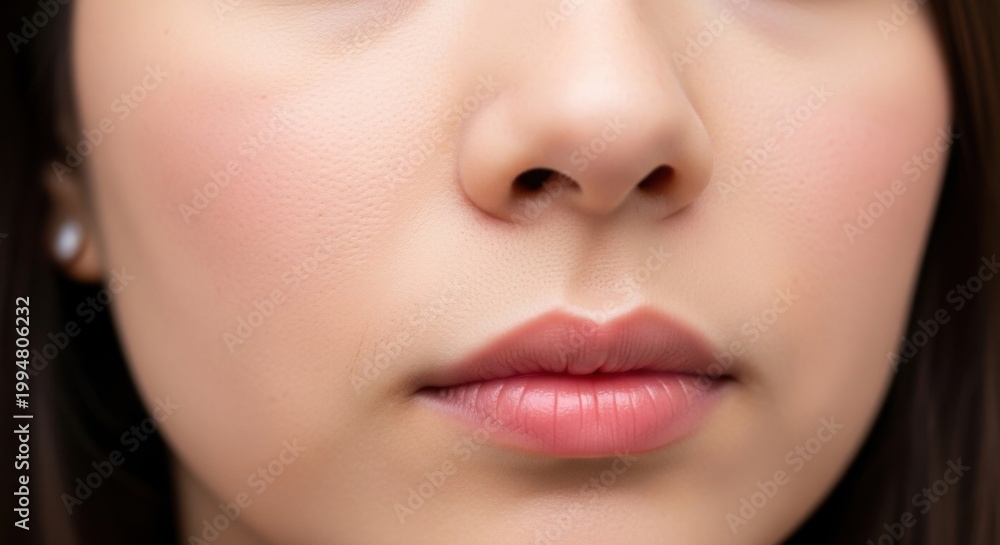 Fototapeta premium Closeup of womans face lips.