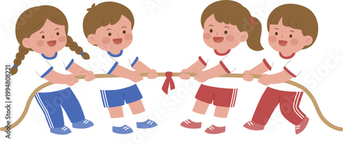 Elementary school students participating in competitions