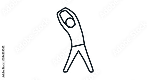 Person performing a side bend stretch minimalist line art silhouette