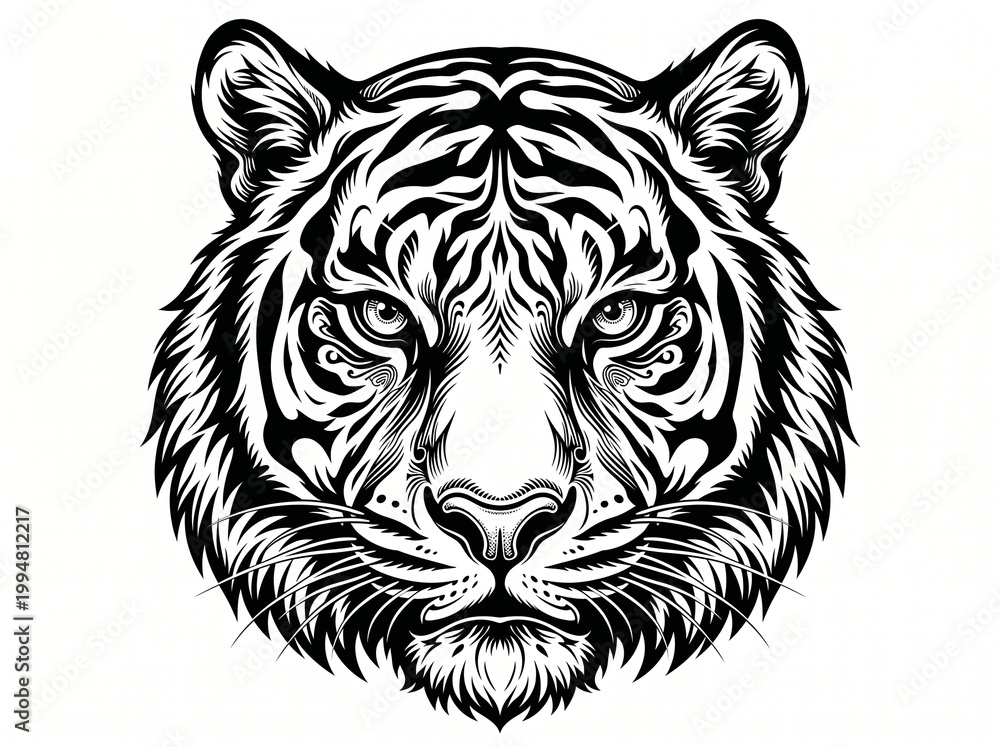 Fototapeta premium tiger head vector