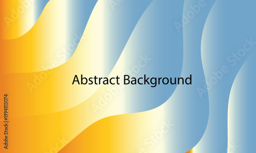 Vibrant abstract background with gradient waves in orange, yellow and blue hues for design