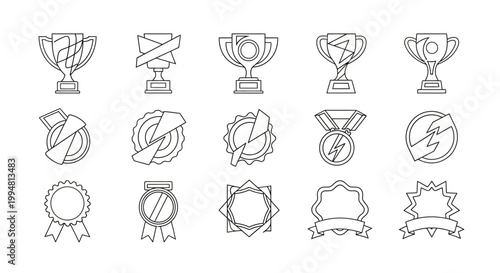 Collection of award icons and symbols.
