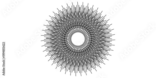 Comic book black and white radial lines background Rectangle fig