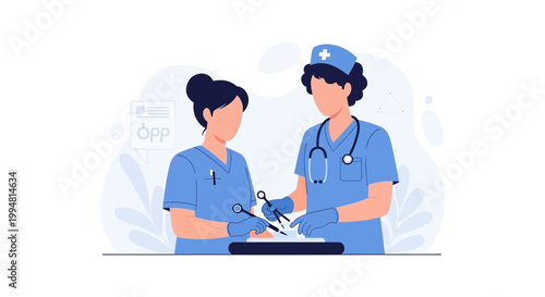 Medical Professionals Performing Surgery, Healthcare Team Collaboration