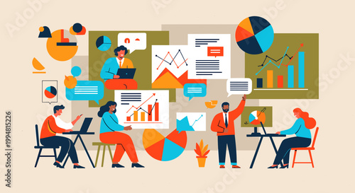 A vibrant, minimalist illustration of a man at work, evoking a sense of productivity and focus. Ideal for blogs, articles, or websites related to work