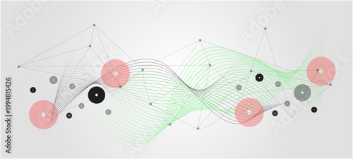Network connection. Abstract mesh, molecular plexus line and cyberspace. fish in the water
