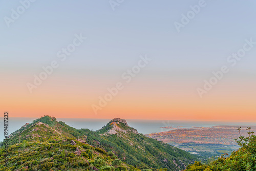 Konstfotografi atardecer, anaranjado, mirador portería alta, desierto de las palmas, mirador de