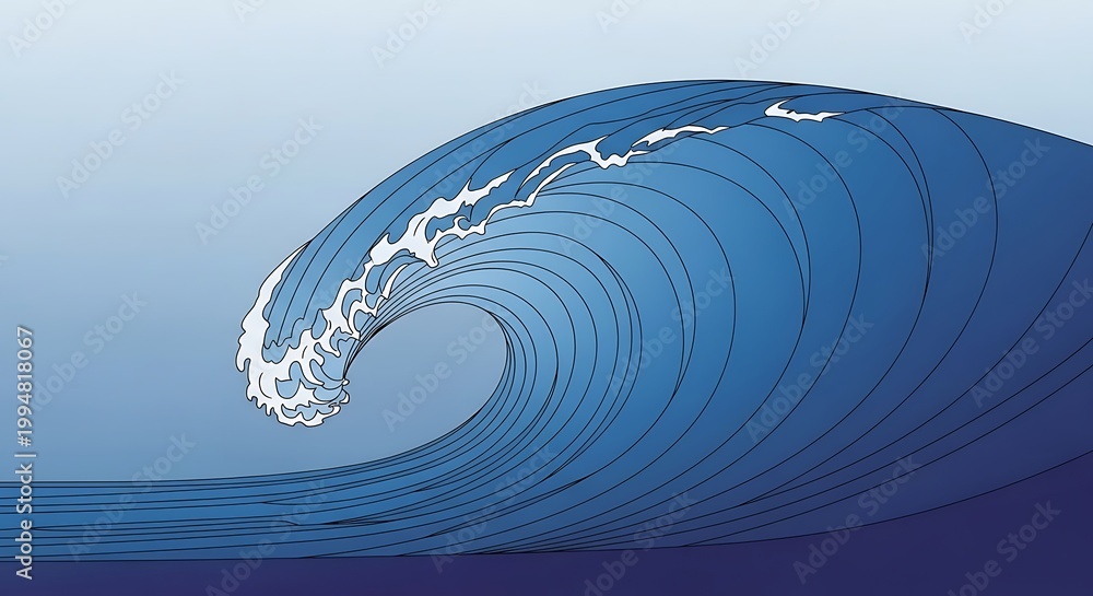 Obraz premium Surfer riding a powerful ocean wave