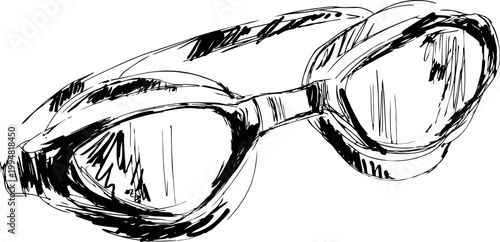 swimming goggles sketch illustration protective eyewear for water sports and swimming activities