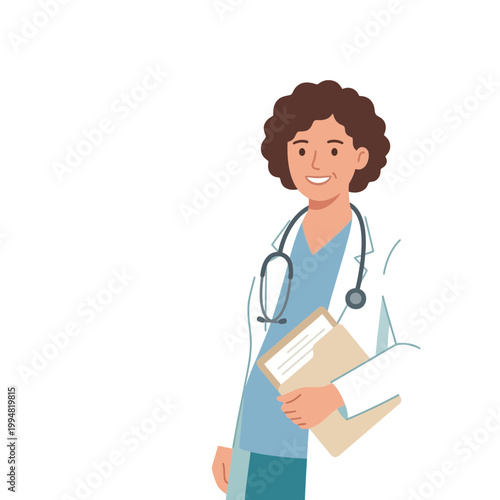 Friendly Doctor with Clipboard
