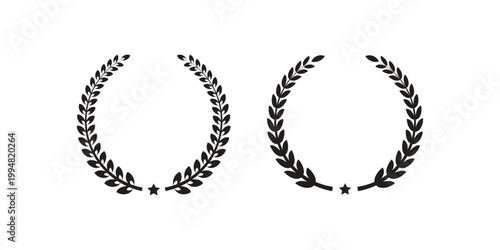 Laurel wreath badge vector illustration.	
