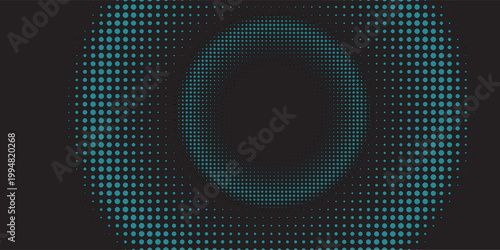 Abstract Light Dots Background - Blue Circle Wave Display LED Defocused