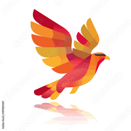Abstract Phoenix Bird in Flight Icon