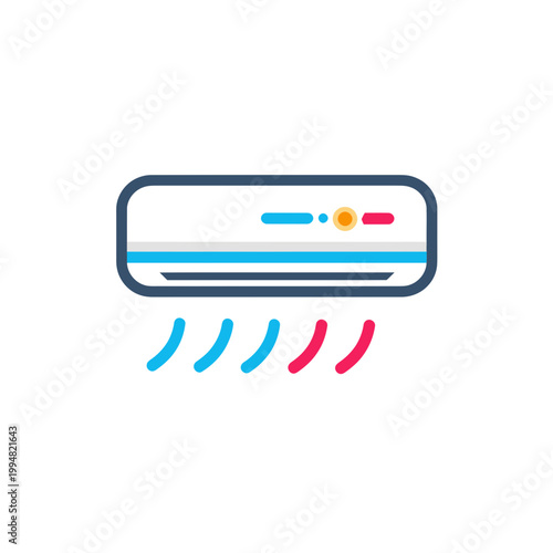 Air conditioner unit blowing cool air icon