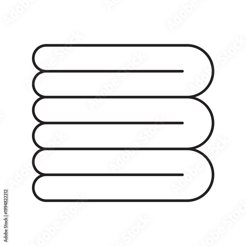 Line vector illustration of a neat stack of folded towels or clothes.