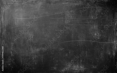 Empty Black Chalkboard Texture with Scratches and Chalk Dust. Vector Design