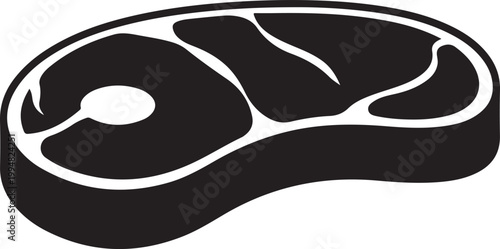 Steak, beef, meat, black, icon, vector graphics, food, steak icon