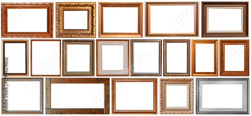 set of isolated picture frames gallery exhibition interior