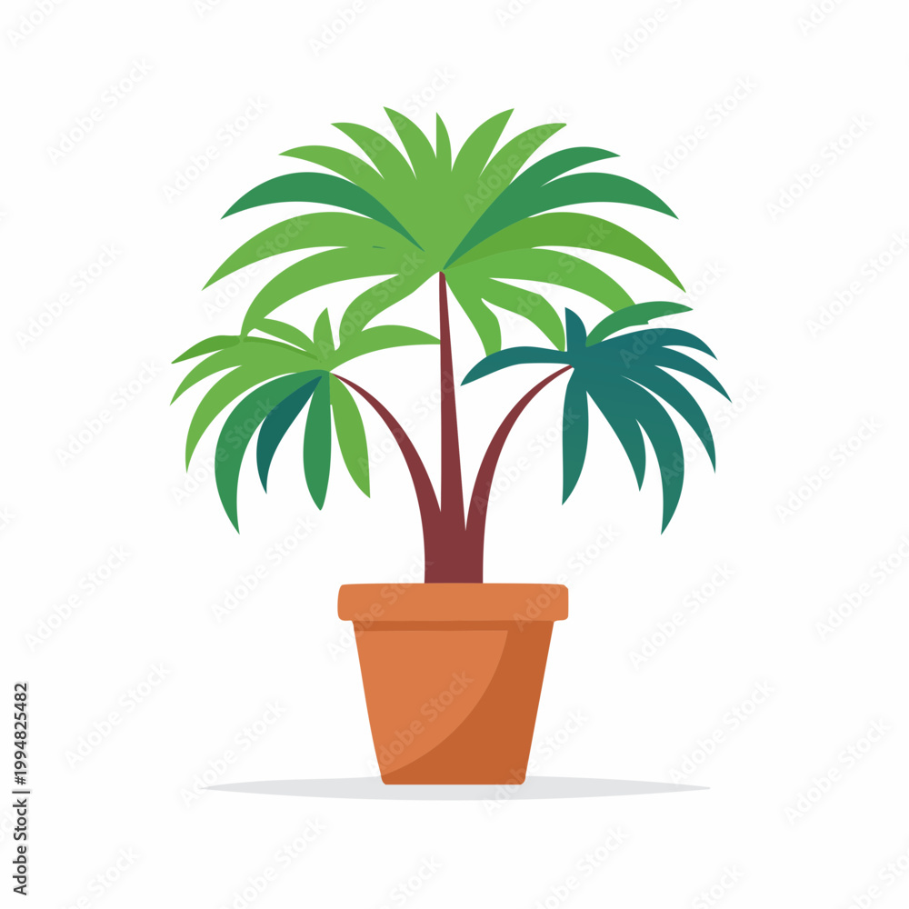 Obraz premium Potted Palm Tree Illustration