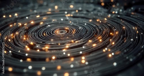 Abstract Fiber Optic Light Display: A mesmerizing display of intertwined fiber optic cables, illuminated by radiant points of light.