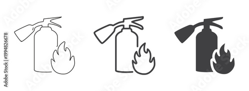 Fire Extinguisher Icon Safety, Protection and Emergency Fire Symbol