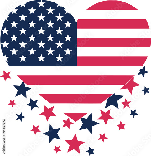 American heart a patriotic symbol of love and national pride