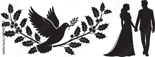 Christmas, peace or wedding vector illustration