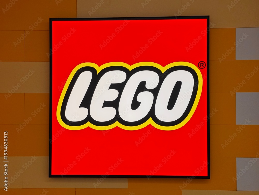 Fototapeta premium Shanghai,China-Oct.25th 2025: LEGO company brand logo 