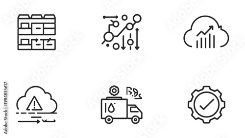 Modern Icons: A comprehensive set of modern icons, ideal for use in technology and business applications. The images consist of outline design, they are simple, elegant and intuitive.