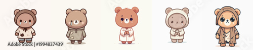 sad expression bear beggar vector