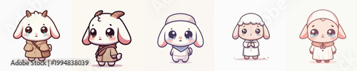 vector of sad expression goat beggar