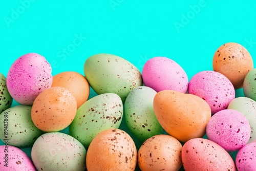 Colorful Eggs Arranged on a Bright Surface for Decoration or Celebration in S...