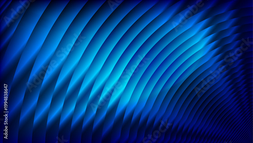 Blue abstract background with flowing lines, waves, swirl motion and digital wave tunnel design