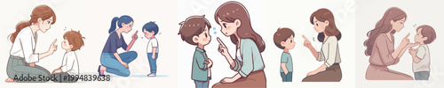 vector of woman advising her younger sibling