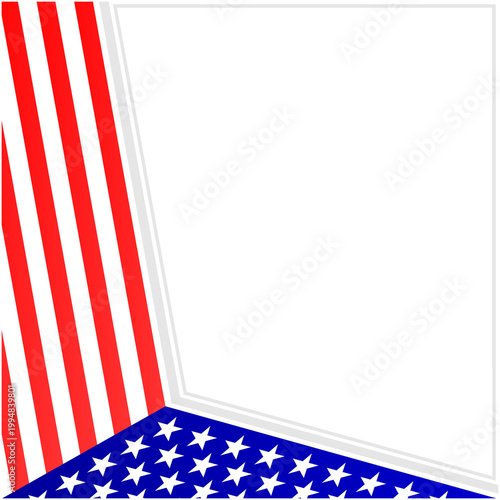 USA national flag symbols patriotic frame border design template PNG file