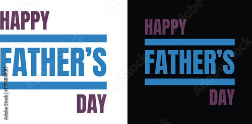 Blue and white typographic happy father's day celebration banner typography text