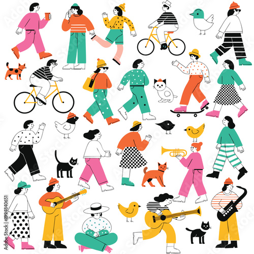 diverse people on a white background