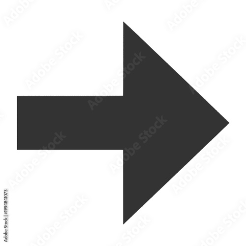 Dark Gray Bold Right Arrow Icon Simple Flat Design Forward Direction Next Symbol