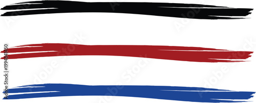 Dynamic brush strokes abstract red black and blue paint swashes for artistic design and backgrounds