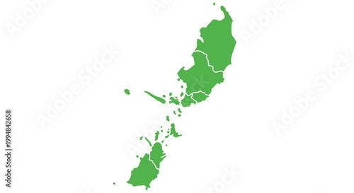 A vibrant green map depicts the geographical outline of the island of luzon philippines high quality professional detailed