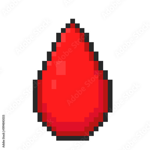 Pixel Art Blood Drop Icon
