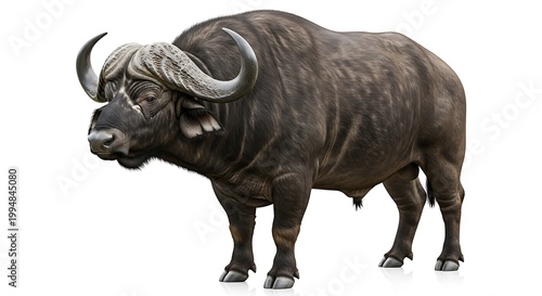 A majestic African buffalo stands proudly