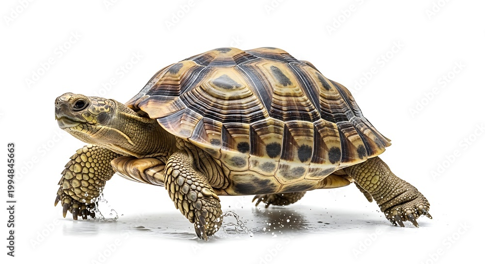 Obraz premium Tortoise walking in a dynamic pose