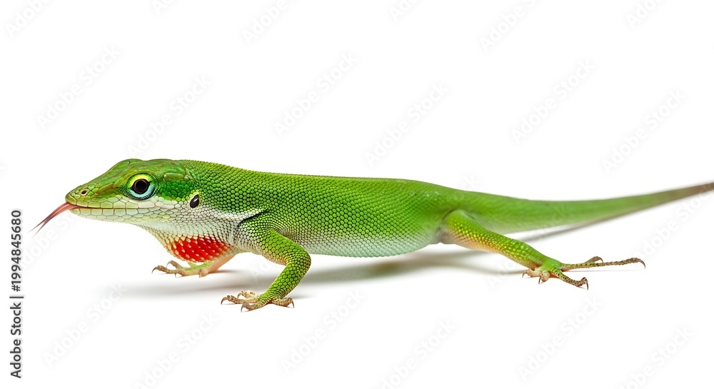 Fototapeta premium A vibrant green anole lizard showcasing its beauty