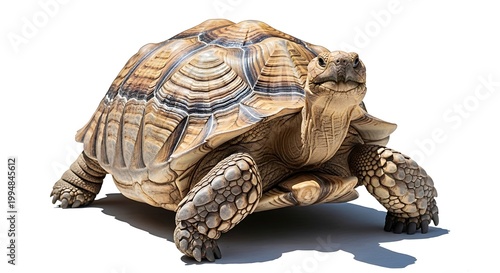 A solitary tortoise basking in the sun