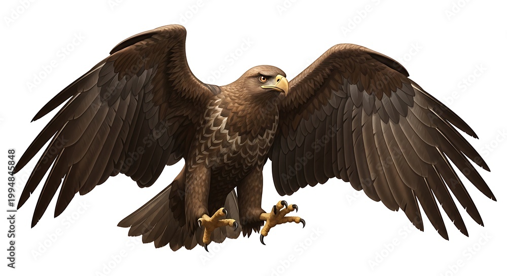 Fototapeta premium A majestic eagle soaring with outstretched wings 