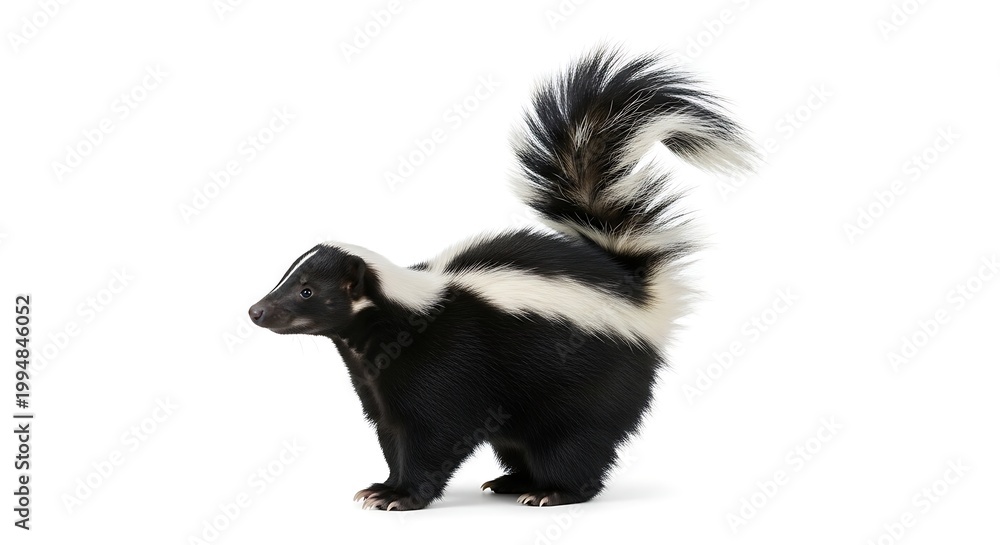 Naklejka premium A Skunk Posing on plain background