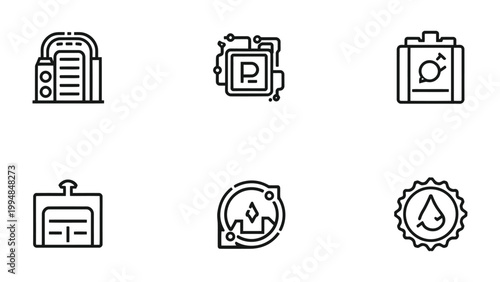 Iconic Interface: A curated collection of minimalistic icons representing various concepts, designed with clean lines and a contemporary aesthetic for versatile use.